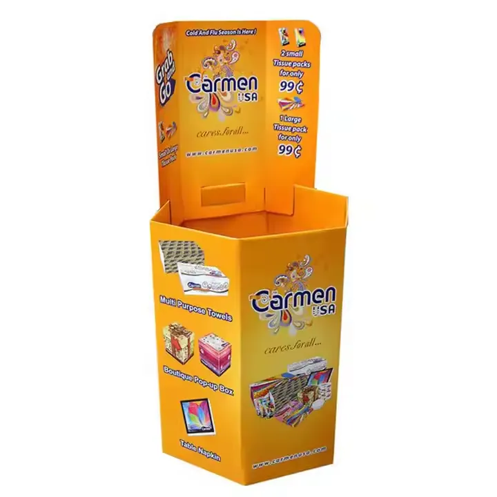 Decorative Material Retail Cardboard Shelf Promotion Rack Advertising Display