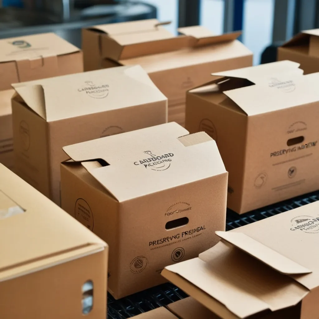 Cardboard packaging in food industry preserving freshness