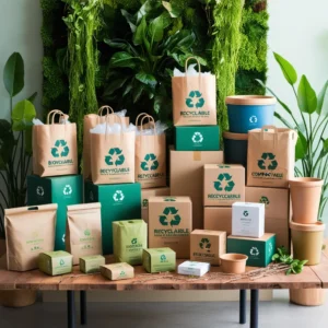 Eco-friendly packaging materials for sustainable retail displays.