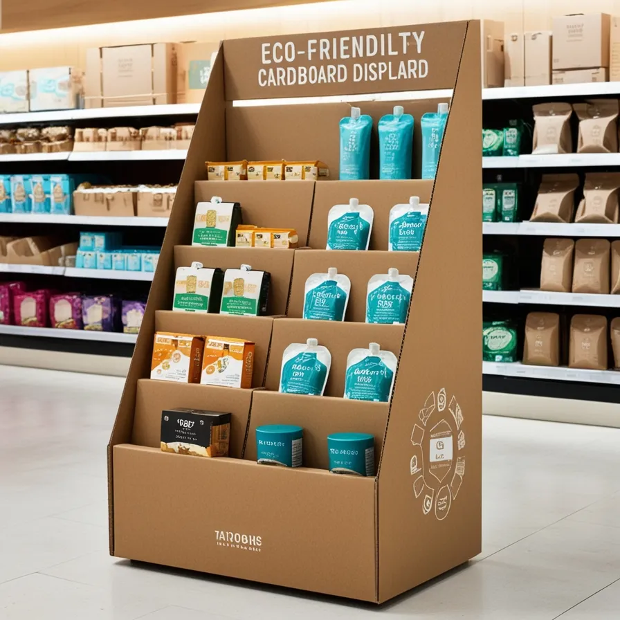 Eco-Friendly Cardboard Display Stand Showcasing Sustainable Retail Solutions