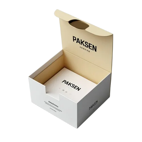 Paksen custom box eco-friendly, sleek design, durable, with a prominent logo for branding