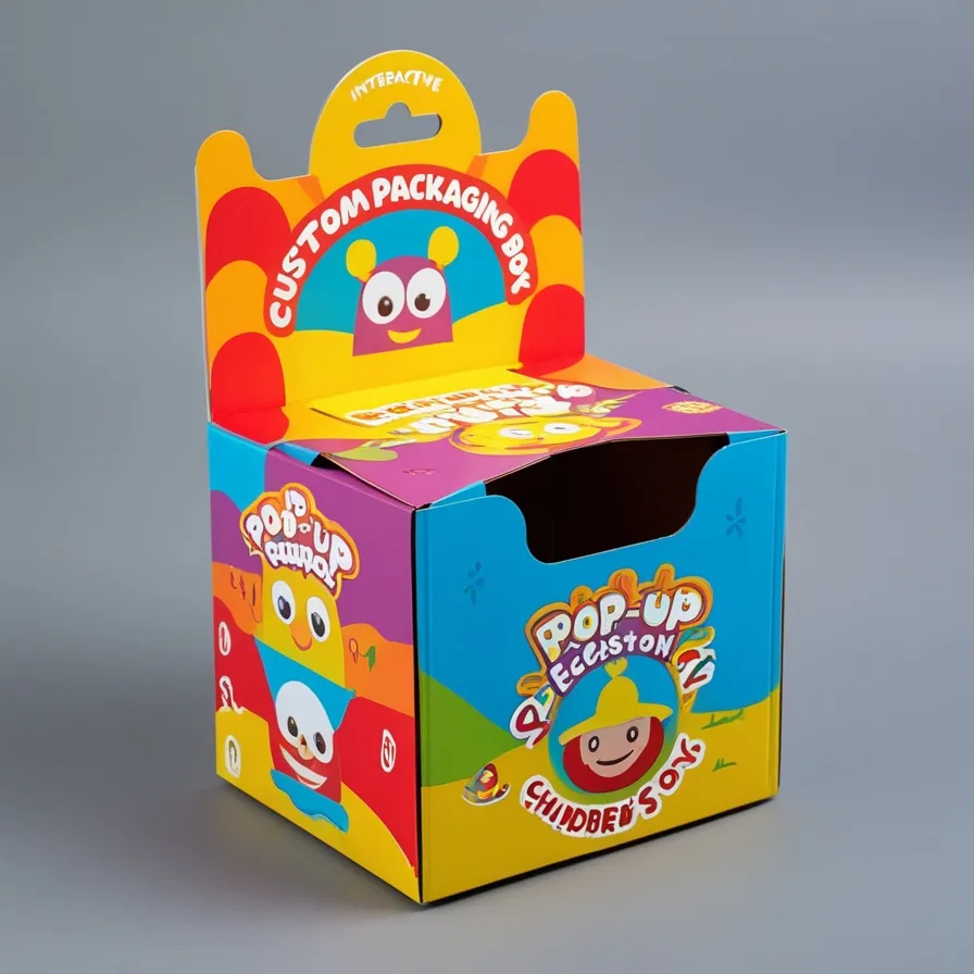 Interactive custom packaging box for kids' toys with pop-up feature